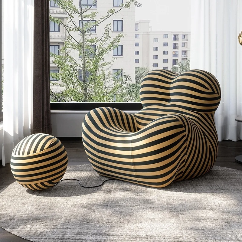 Italia Luxury Armchairs with Ottoman Living Room Lounge Chairs  La Mamma Armchair