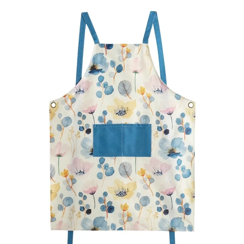 Hoshom Apron Custom Logo Cooking Cotton Oven Glove Personalized Kitchen Pot Holder Set Tea Towel Apron