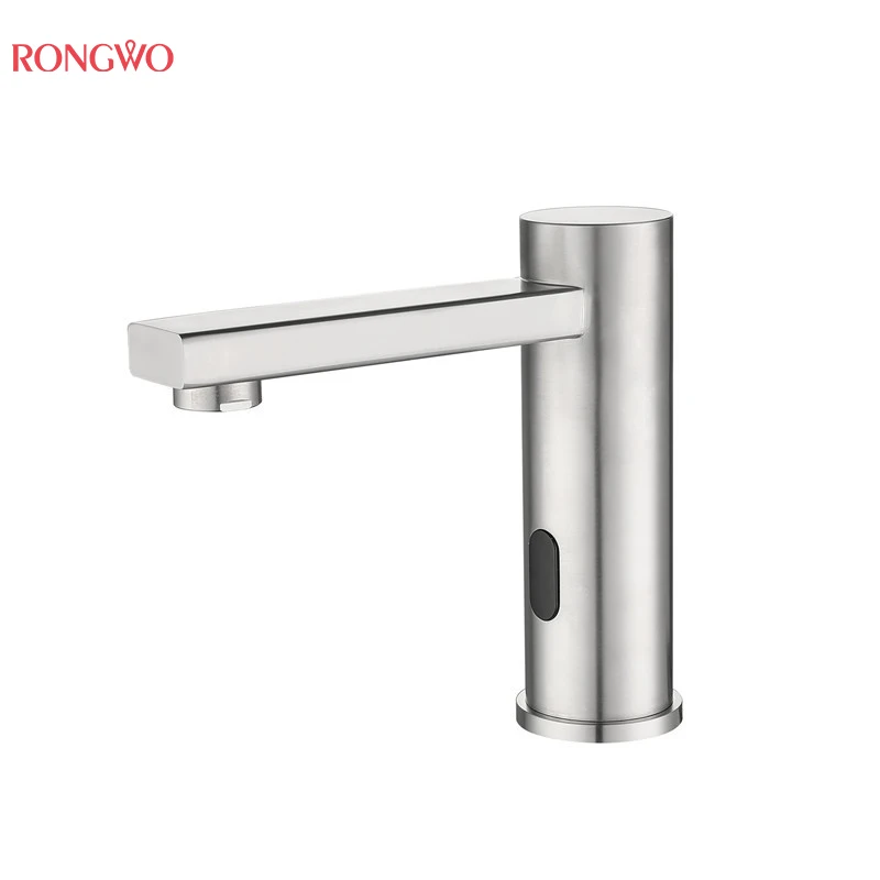 Автоматический умный смеситель для раковины, краны из нержавеющей стали 304, матовая поверхность, крепление на раковину, холодный, подходит только для отелей и больниц
