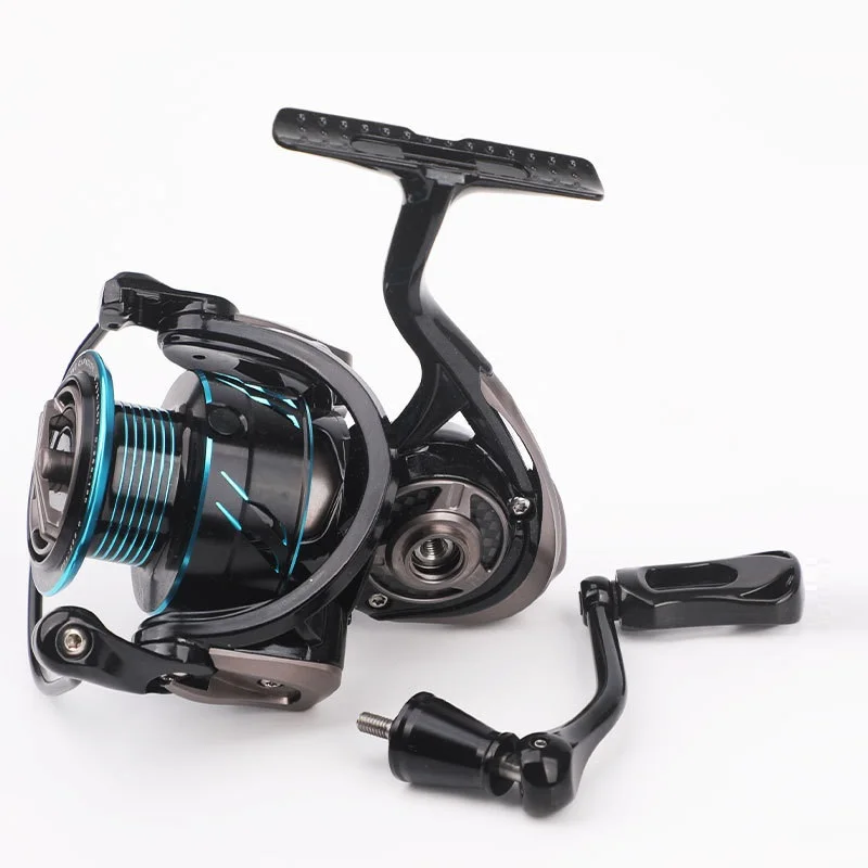 Black+Blue Carbon Fiber Aluminum Alloy 10BB 5.2:1 Speed Ratio Spinning Fishing Reel Stainless Steel Bearing Freshwater Rivers