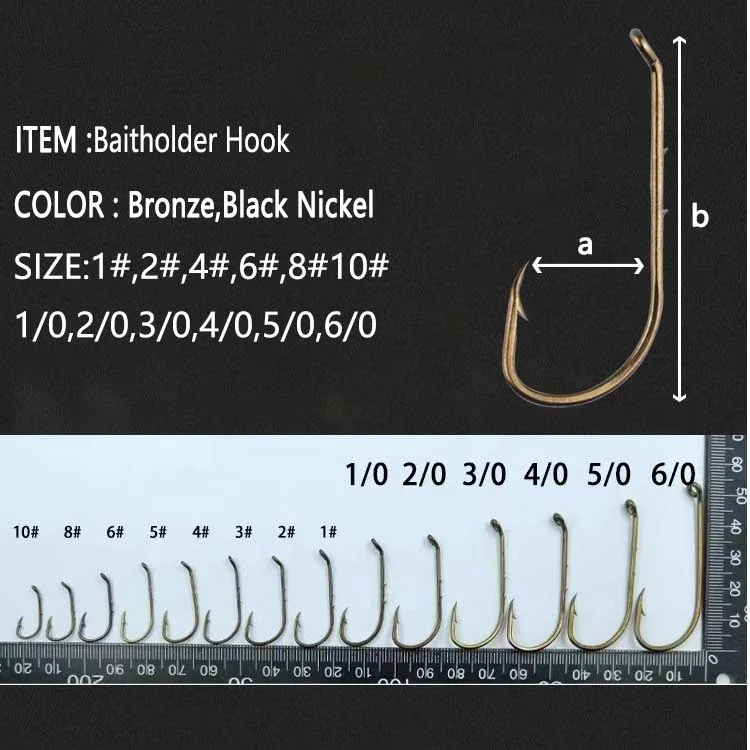 High Carbon Hook Baitholder Hook Fishing Hook With Black Nickle