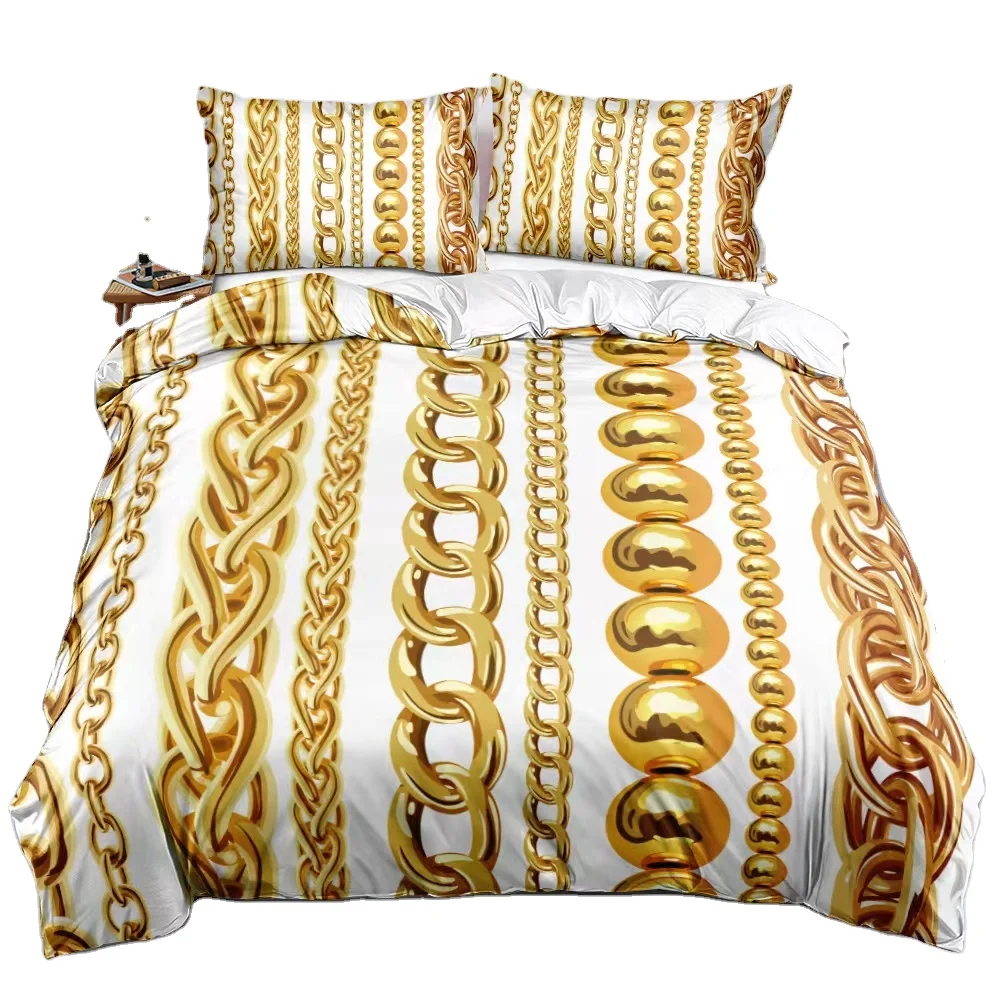 Customized Size Duvet Cover Set Brand Logo Bedding Set 3d Printing Duvet Cover Set Luxury Quality Printed Bed Sheets OEM 4 Pcs