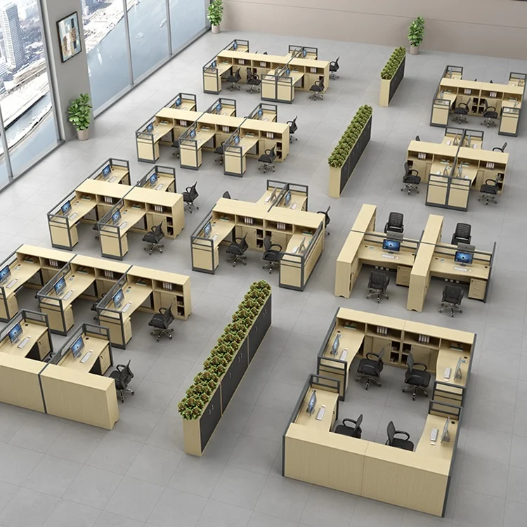 Open Space Office Computer Desk Furniture Face To Face Workstations Call Center 1-6 Seaters Office Partition Workstation