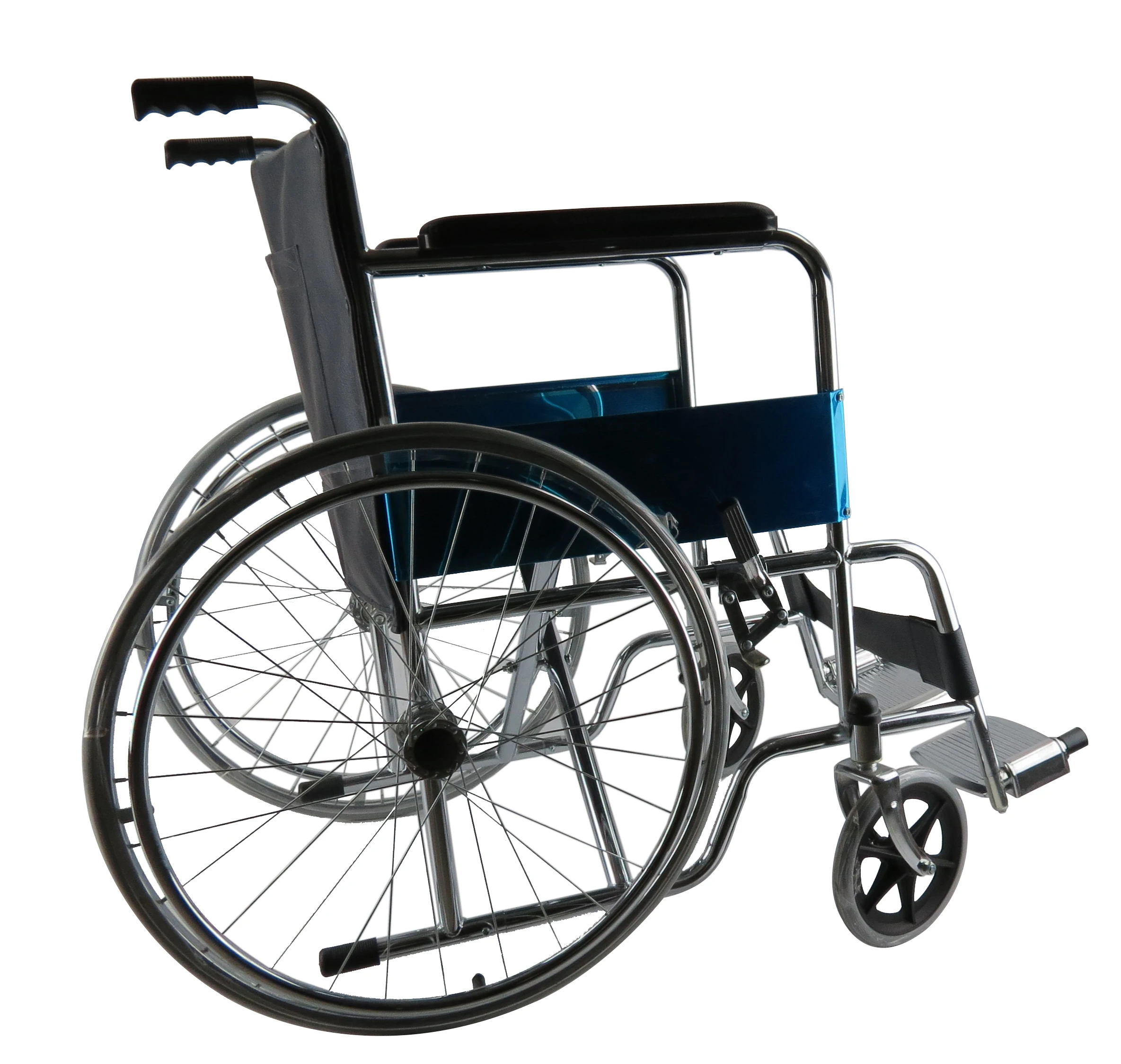 Wholesale Cheap Price Chinese Manufacturer  Foldable and Lightweight PVC leather Seat Steel Wheelchair SC9001