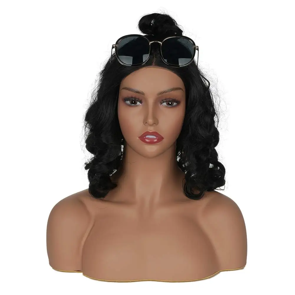 Professional Wig Mannequins Head And Bust Realistic Afro Female Wig Accessories Display Mannequin Head With Shoulder