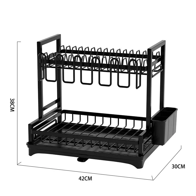 2 tier dish drying rack cutlery drainer dish rack for kitchen black kitchen dish drying rack