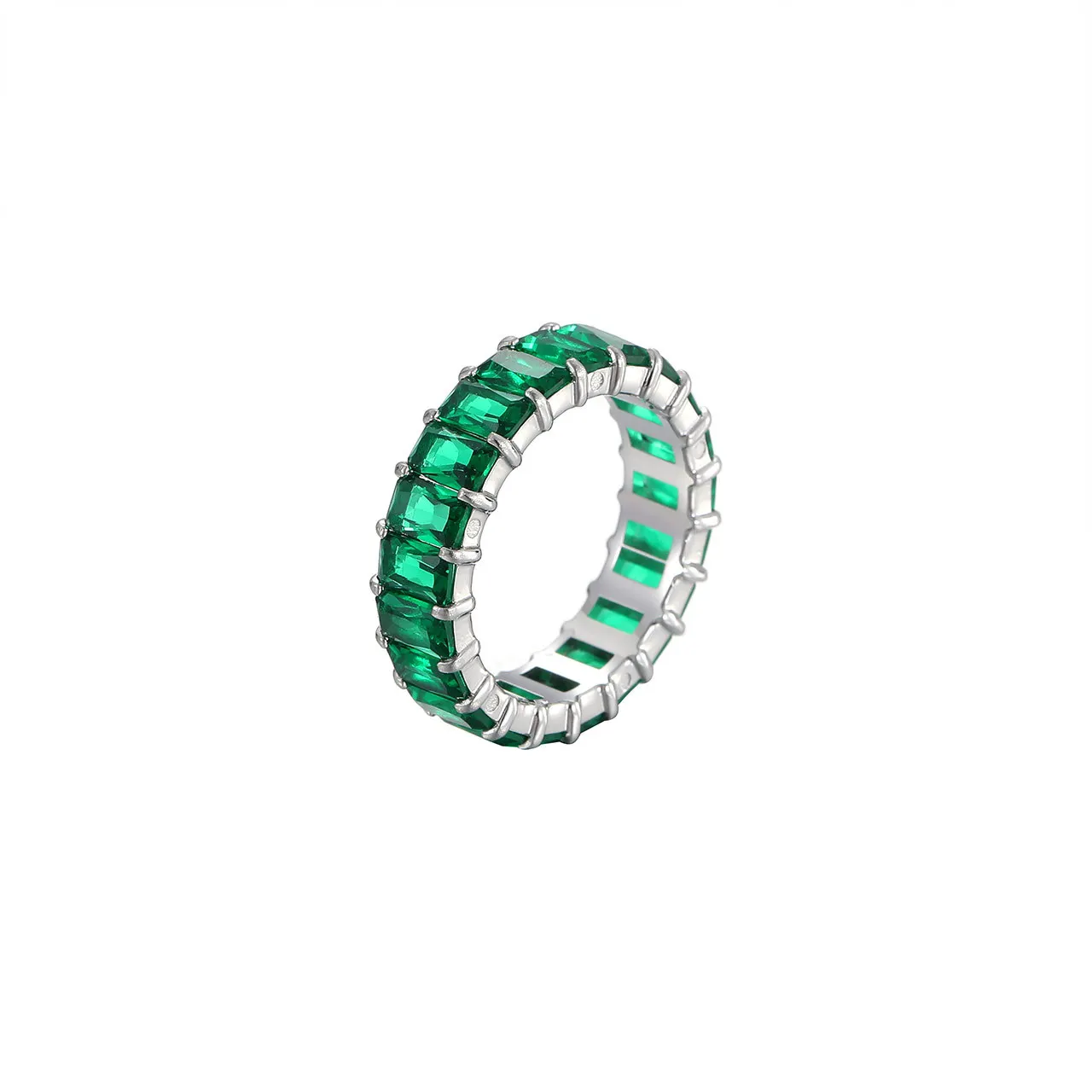 Simple light luxury elegant and exquisite lady new colorful multi  color vermiculite stainless steel wedding ring