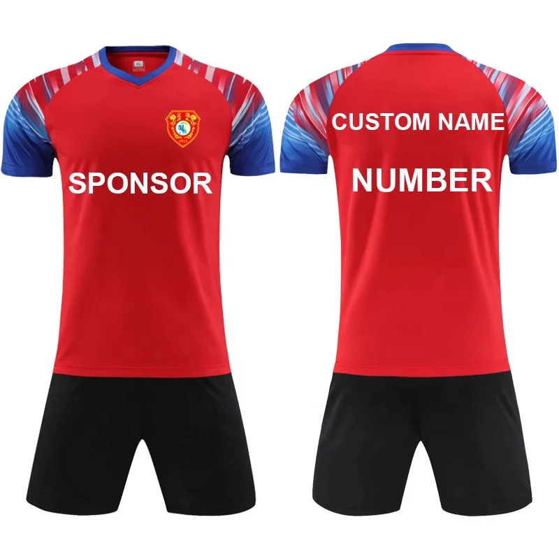 New Design Cheap Football T Shirts Plain Custom Youth Soccer Jersey Set