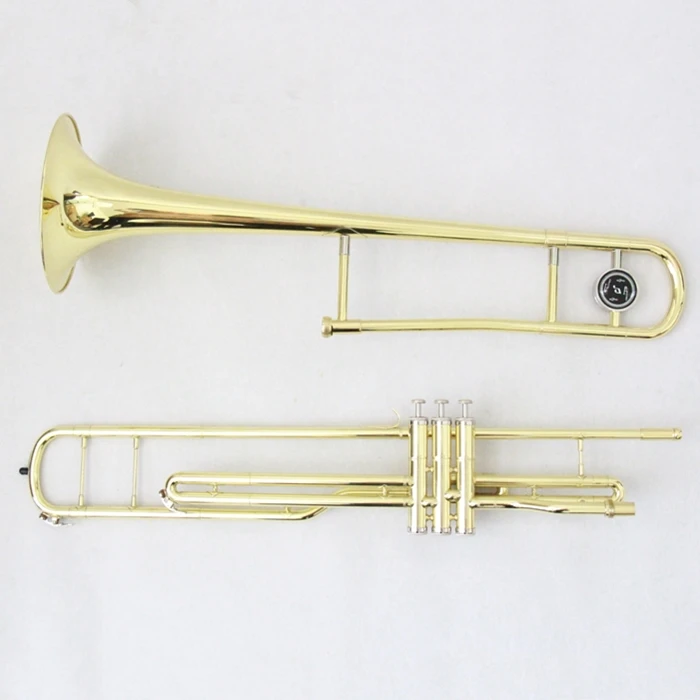 
Brass Body Cupronickel Valves Piston Trombone Wind Instrument (FTB-400) 