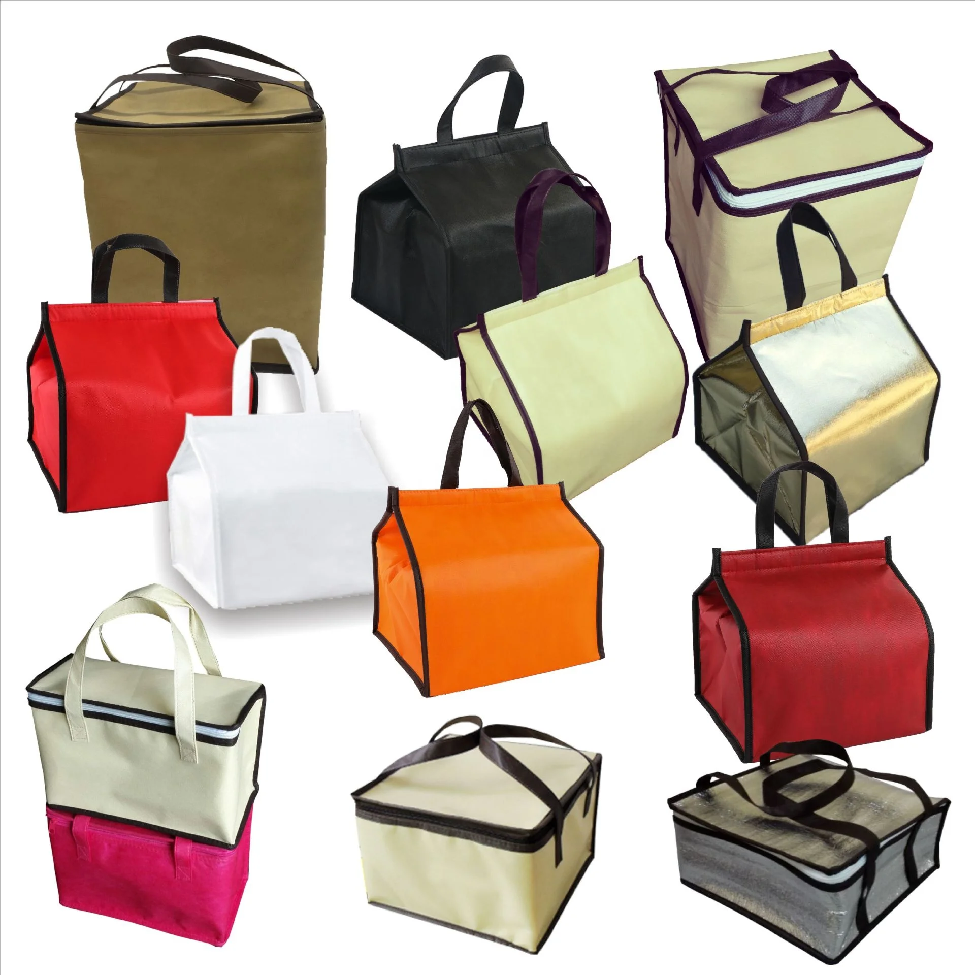 Durable Heavy Duty non woven hot cold aluminum foil liner cooler bag  Reusable Grocery Food Delivery Insulated thermal bag