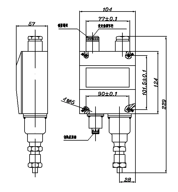 Tianxiang Vessel Pressure Controllers adjustable range from -0.1 to 0  MPa YWK-50-C   Pressure   Switches for gas steam