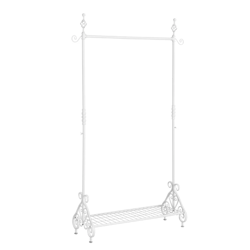 Newest Modern Style Metal Aluminum Height Adjustable Coat Clothes Rail Hanger Stand Drying Rack Hanging