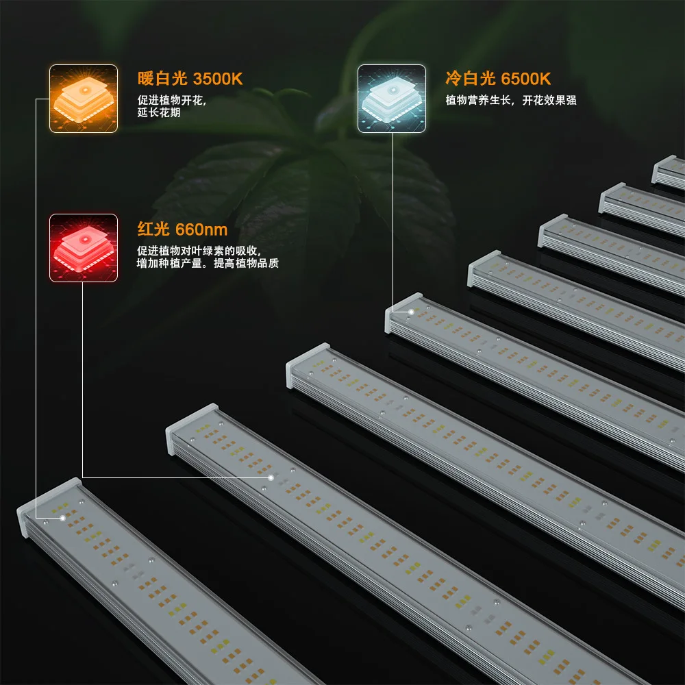 WHGROW Samsung Lm301h Evo 3000k 6500k 800w 720w 650W 680w 1000 Watt 8 бар с регулируемой яркостью Складные светодиодные лампы для дома