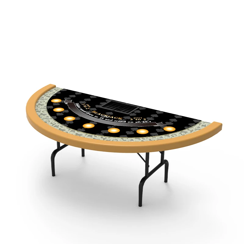 YH Free Design Casino Table Game Blackjack Folding Poker Table With Dealer Tray