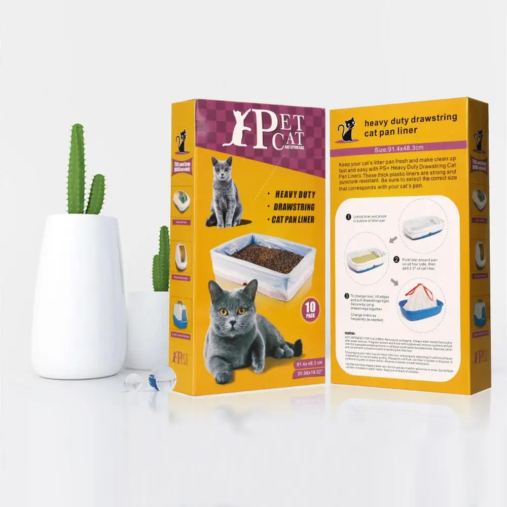 Cat Litter Box Liners 30 Count Drawstring Cat Waste Liners