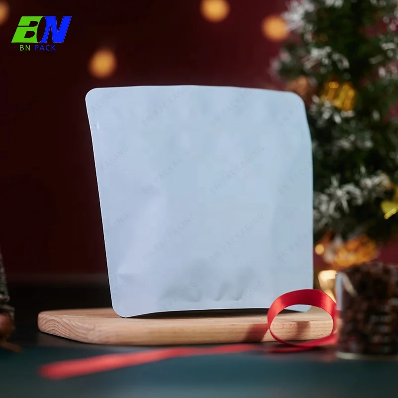 250g Recyclable Flat Bottom Zipper Pouch PVA-PE EVOH-PE Coffee Bean Bag