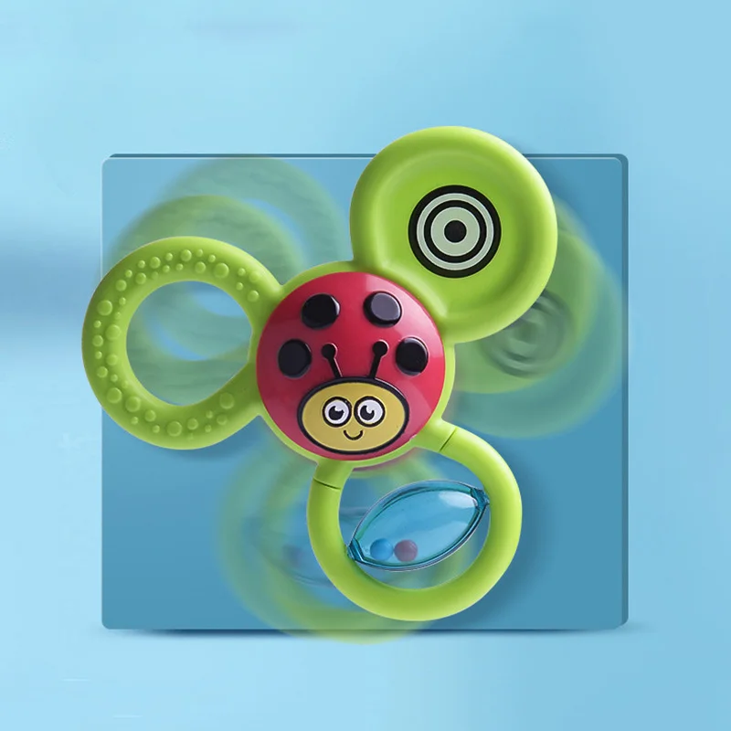 Cartoon Fidget Suction Cup Spinner Toy Summer Infant Silicone Baby Toys Rotating Rattle Educational Montessori Bath Toys_12