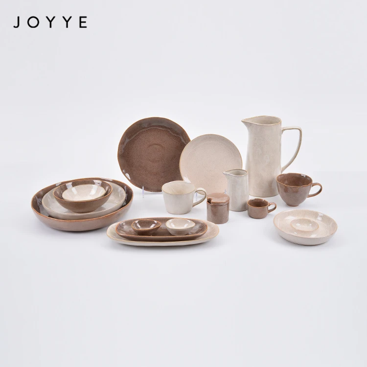 Joyye оптовая продажа большой керамический молочный кувшин ручной работы с логотипом на заказ реактивной глазурью 1 8 л