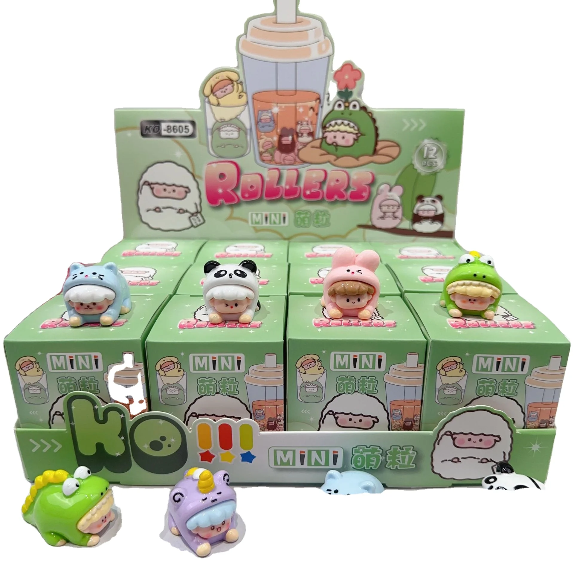 Cartoon animal hand blind box Cute mini doll for students Tabletop gifts for children