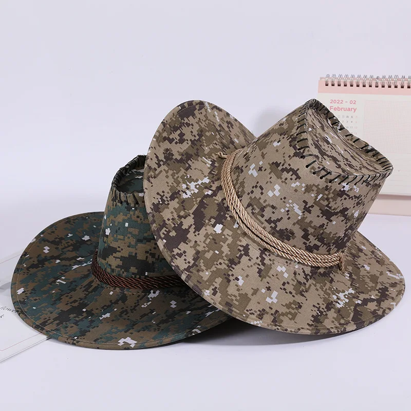 Hiking camping Western Cowboy Hat hunting jungle war army camouflage cap