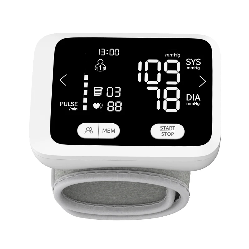 High Blood Pressure Monitor De Presion Aterial Automatic Wrist Blood Pressure Meter Machine Digital Blood Pressure Monitor