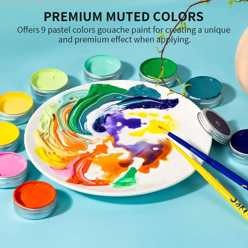 Arrtx Gouache Paint Set 9Colors x 30ml Perfect for Artists Students Gouache Opaque Watercolor Painting