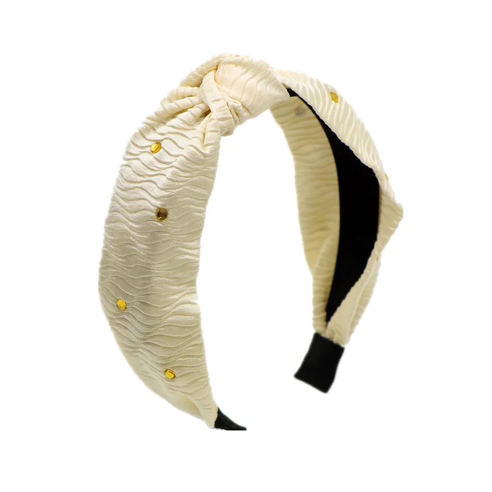 High Quality Wholesale Glammed Shiny Pink Top Knot Headbands Rhinestone Diamond Head Band Headbands For Women White