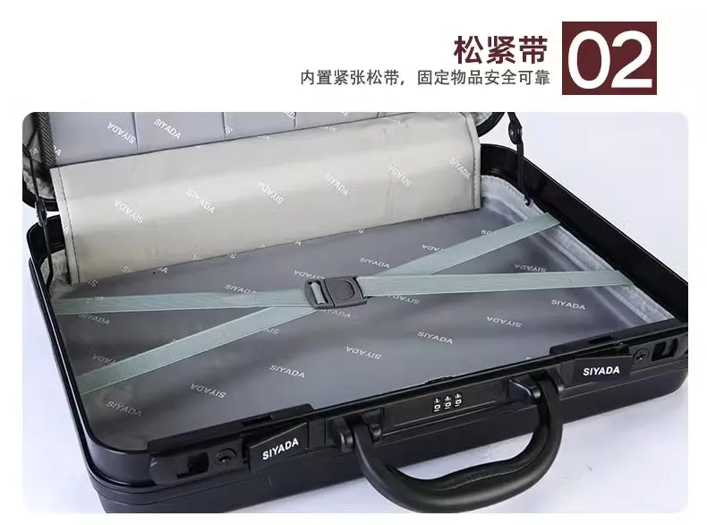 WETRUST 16' inch Black Dark Red Document Organizer Hard Case Storage Laptop Briefcase suitcase