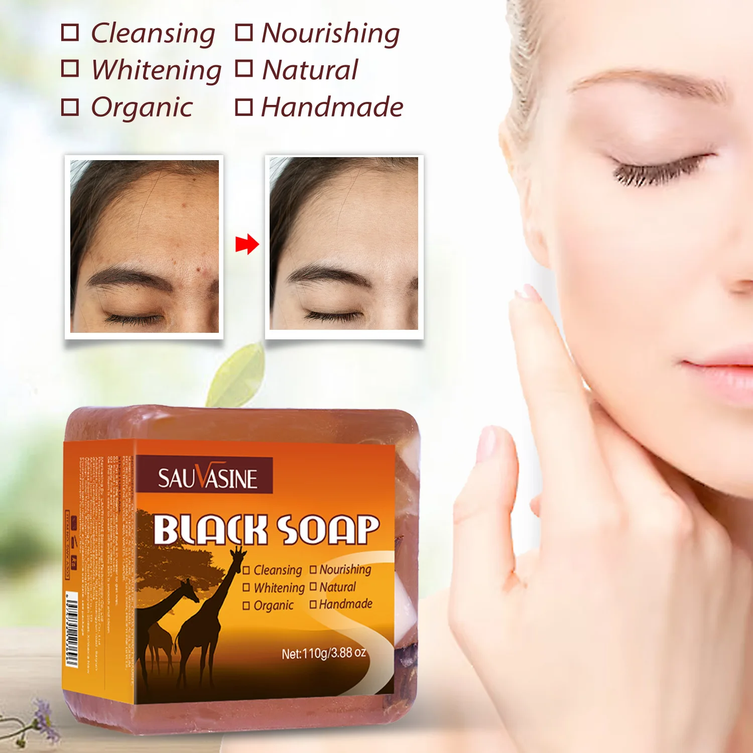 New Upgrade organic clean moisturize exfoliation Skin care Soap Soap base handmade black soap