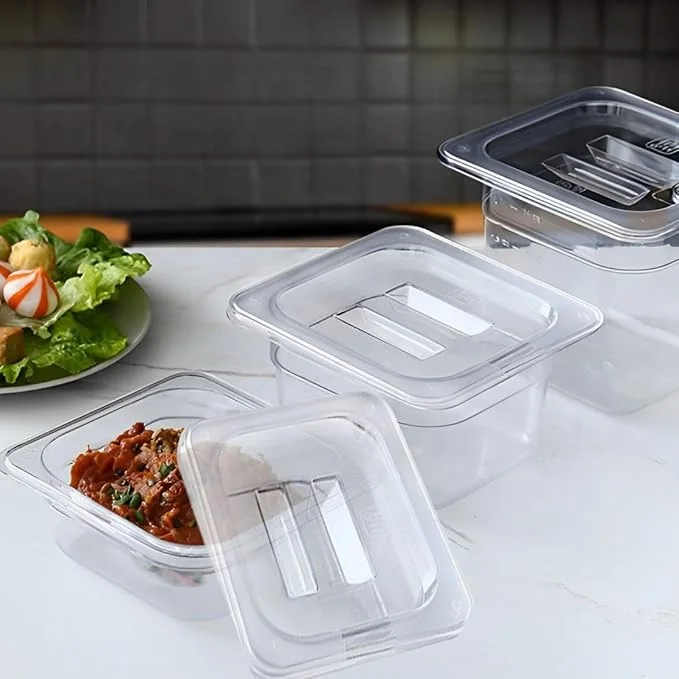 Zhongte Durable Food-Grade Polycarbonate Food Pans Gastronorm Food Storage Pan GN 1/6 Pan 150mm