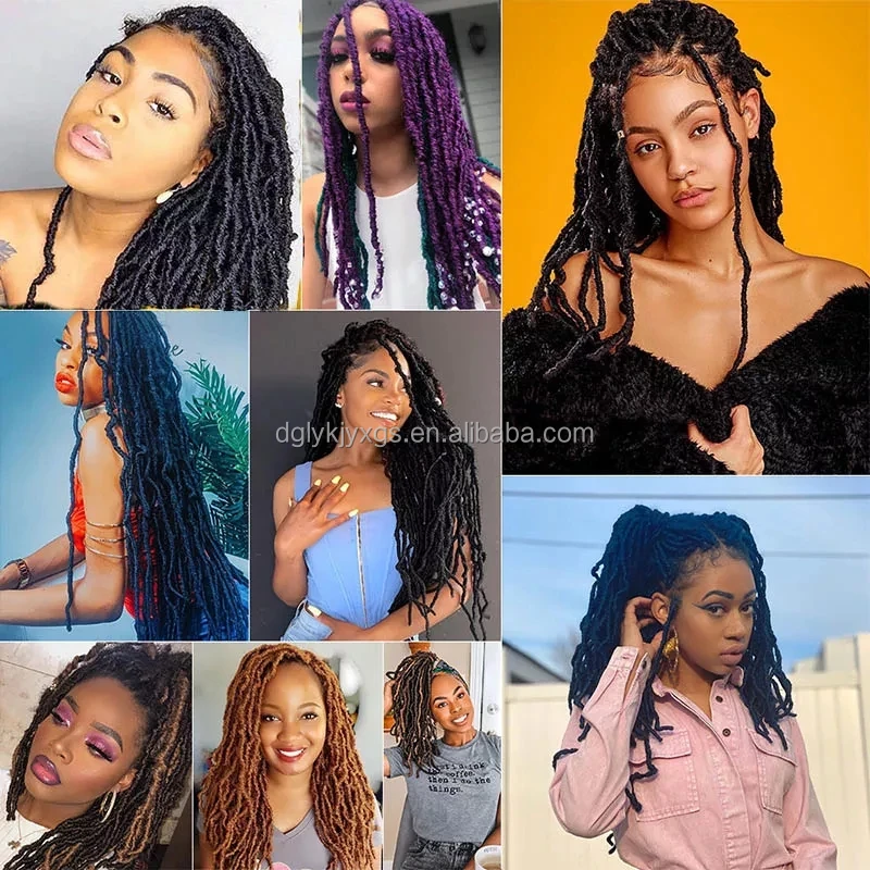 LW-77QT 36 Inch FauxLocs Crochet Braids Hair Pre-looped Nu Locs Crochet Curly Extended Soft Locs Braiding Hair For Women