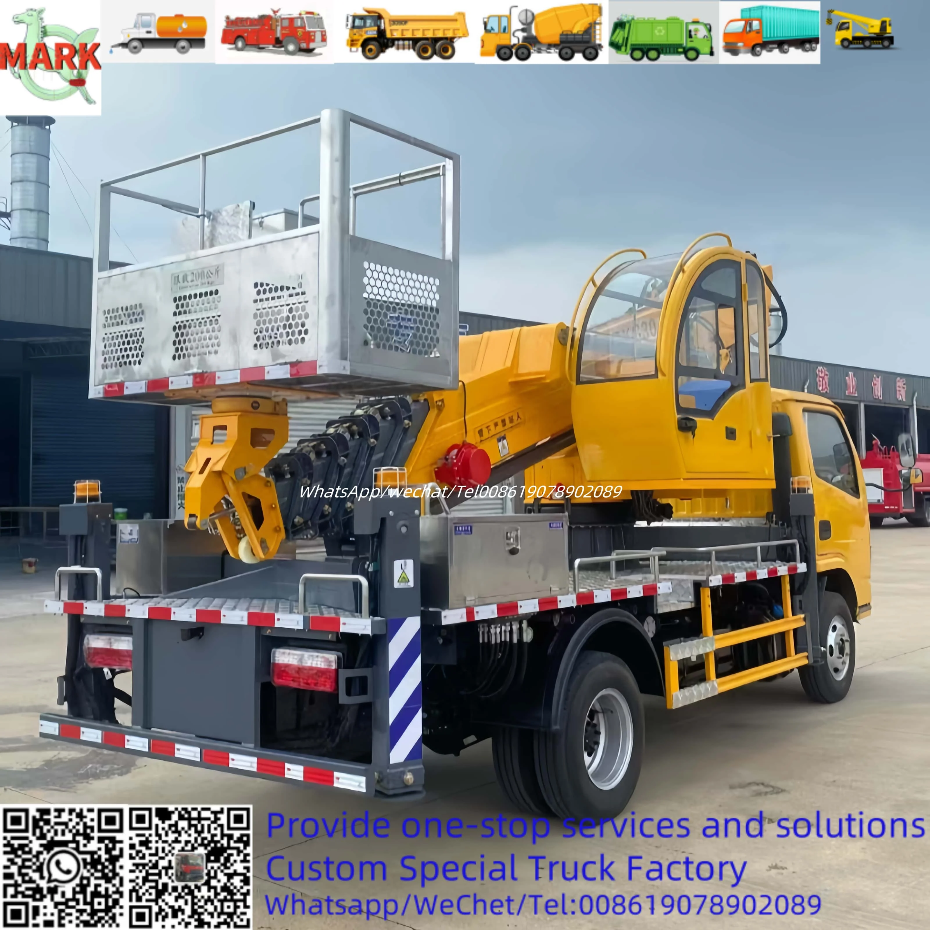 China Dongfeng 24m Hydraulic Aerial Manlift Work Platform Truck with cabin 4*2 truck mounted aerial working platform with crane