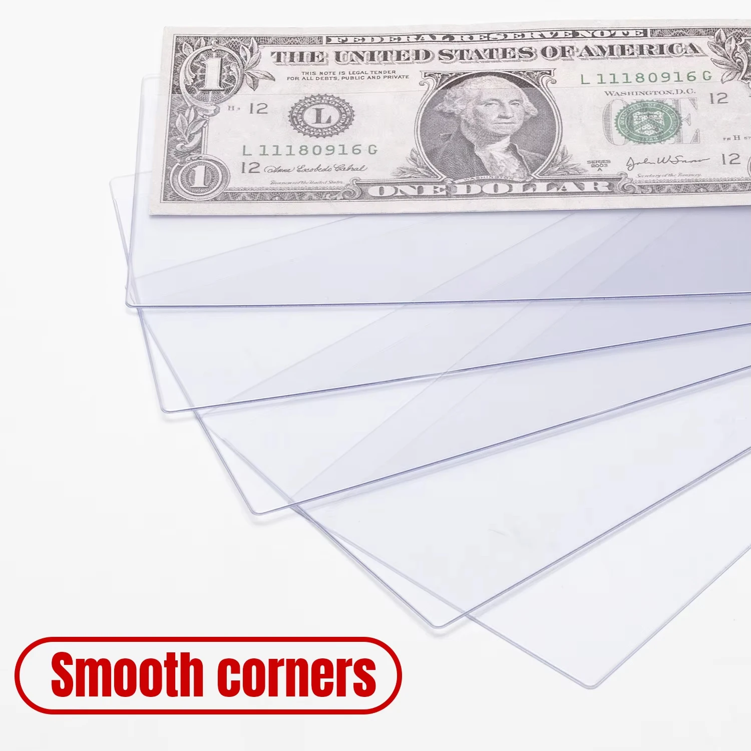 Semi Rigid Currency Holder Vinyl Paper Money Protector Sleeve US Dollar Bill Banknote Currency Holder