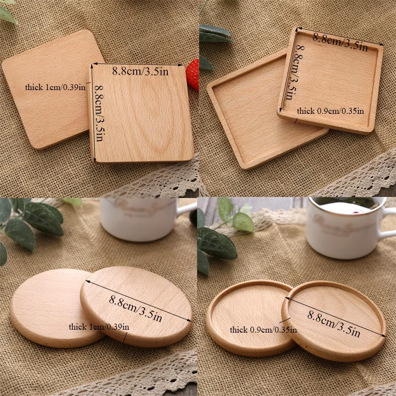 Custom beverage Coffee Blank Pallet Cup Mat tea cup coaster Custom Sublimation Coasters For Drink Square round Wood Coaster