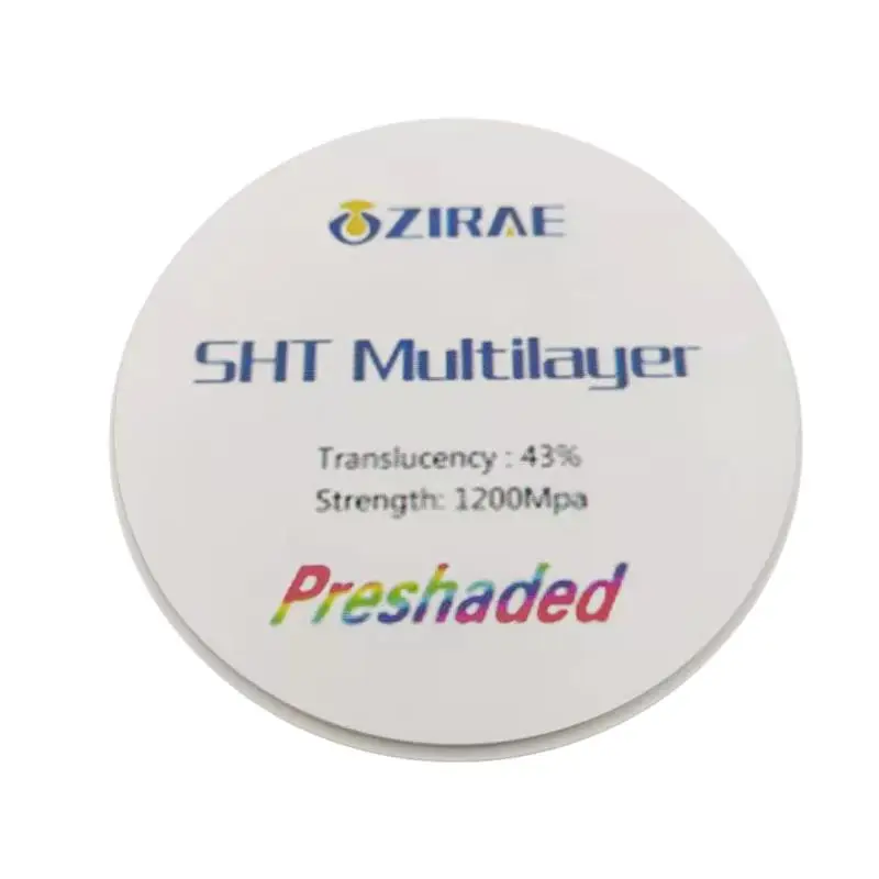 Preshaded SHT multilayer dental zirconia  block/zirconia blanks/disk for CAD CAM Open system