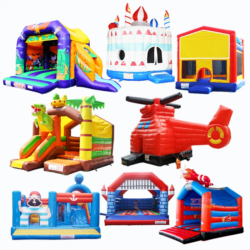 Outdoor Small Pirate Ship Jumping Bouncer Bouncing Castles Inflatable Water Slide With Pool
