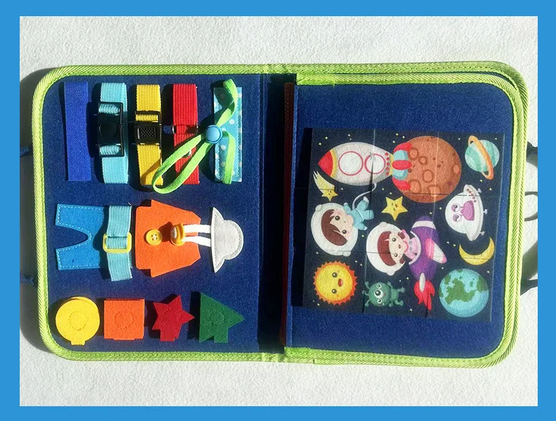 2023 new Busy Board Book Kids Sensory  Travel Toys Activities Learning Board Felt Toddler Busy Board For Kid