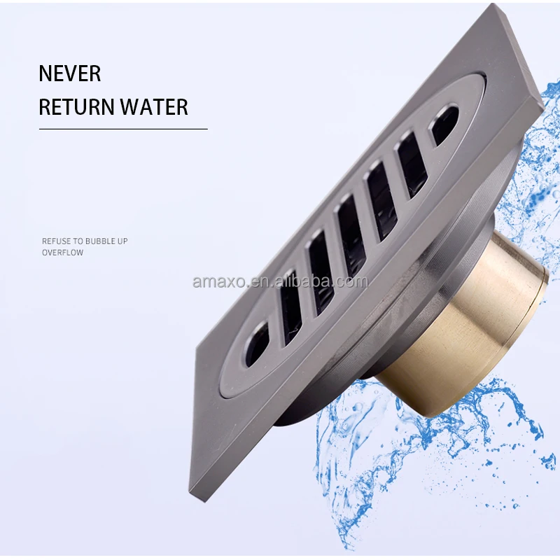 100X100MM Width Silver Nickeled Custom Colour Shower Drain for  Home