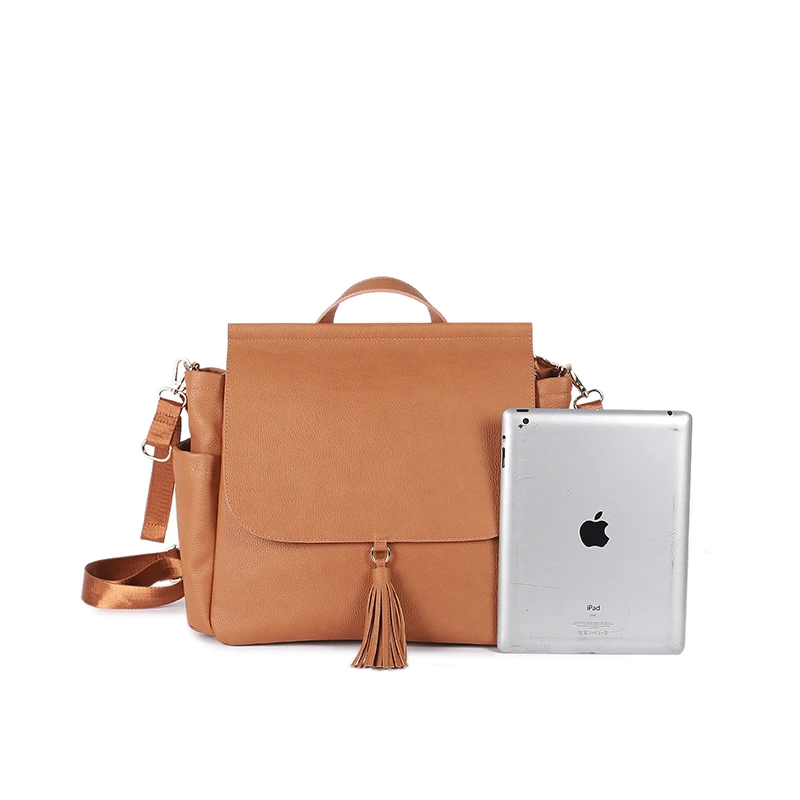 Low MOQ PU Diaper Bag Backpack with Changing Station Diaper Bags for Baby Boys Girl Diaper Bag changing Mat Pad for Mommy