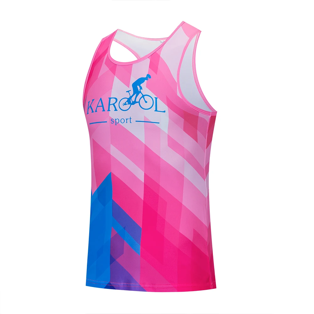 Comfortable Sublimated Breathable Running Vset Custom Pro Skin Racer Back Running Singlet