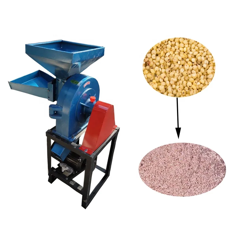 Corn wheat flour poder grinder machine with electric motor grain grinder wheat mini rice mill machine for factory price