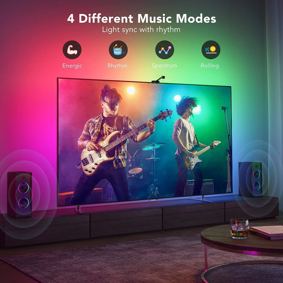 JEJA Tuya Smart Wi-Fi Rgbic Immersion TV LED Backlight With Camera - WiFi TV LED Strip Lights, Game Bedroom Decor RGBIC TV Light