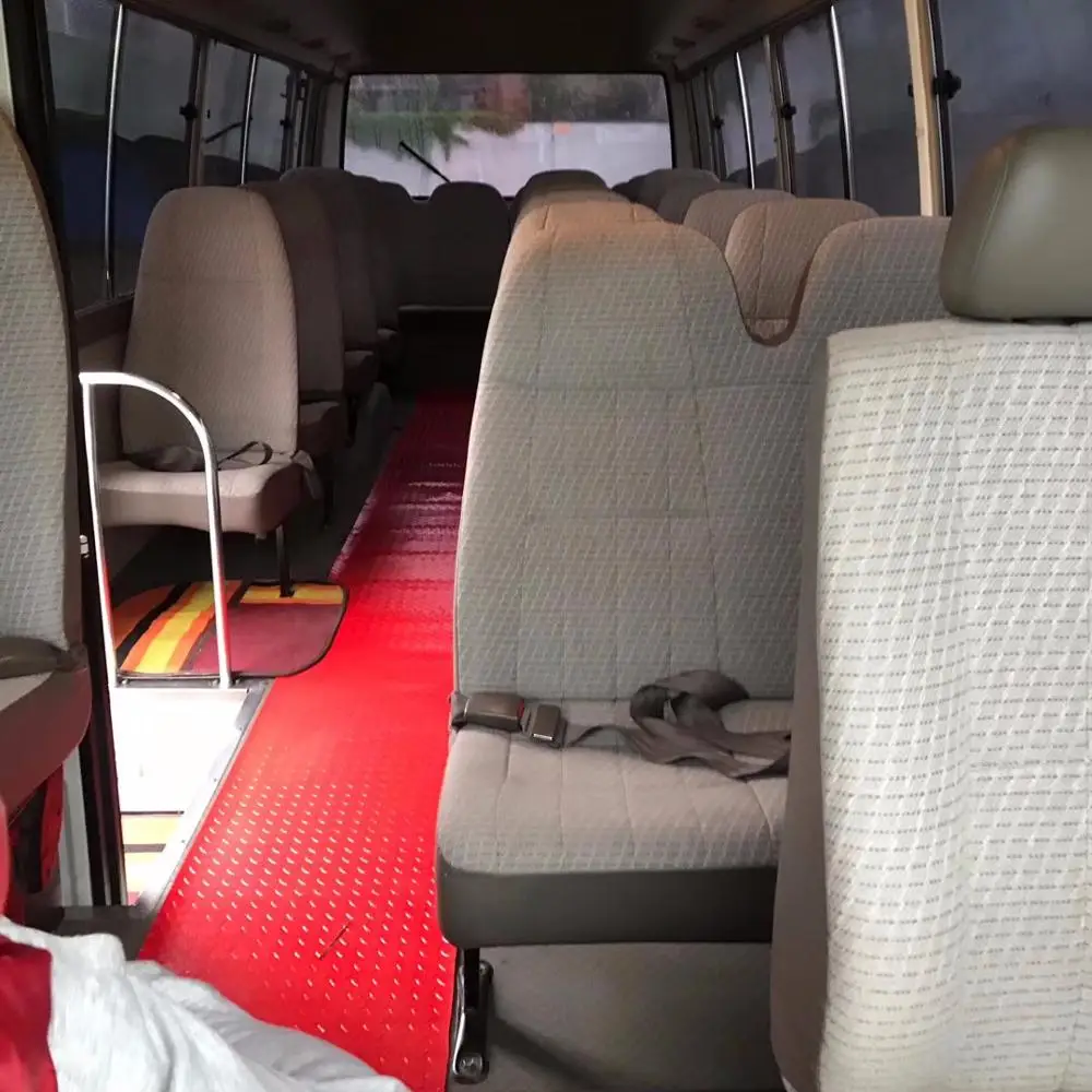 
LHD 2017 Japan used good condition Toyot Coaster bus with diesel engine Left drive 23 seats white blue cheap for seal 