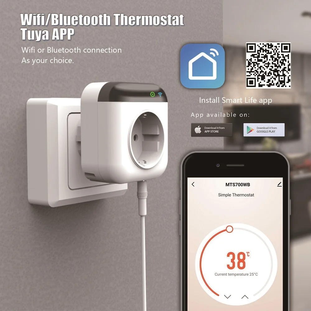 Okaylight 13A 3250W automatic temperature control thermostat wifi Tuya intelligent Thermostat for room