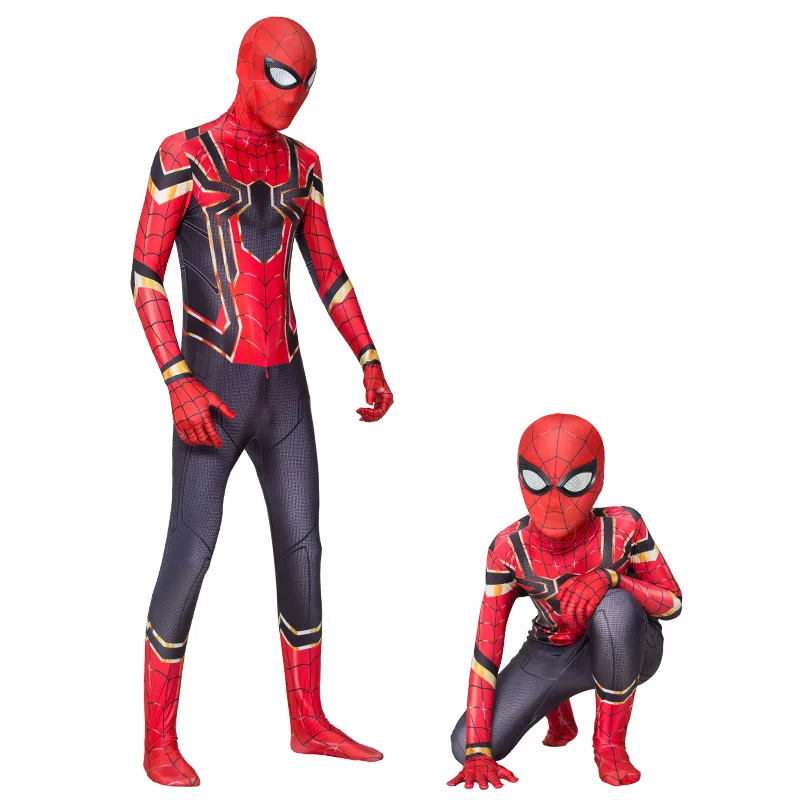 Halloween Father/son Cosplay Costumes 3D Digital Printing All-inclusive Tights Anime Costume for Iron Spiderman