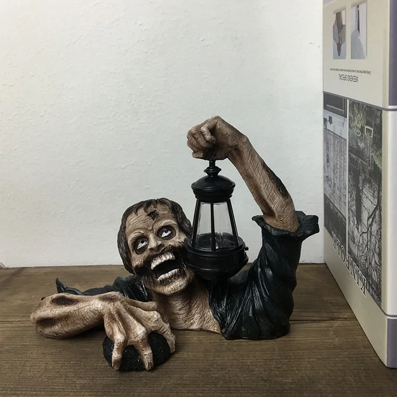 garden decorations Resin Zombie Crafts halloween horror  ornaments Zobie bust desk decoration statues lantern folk crafts