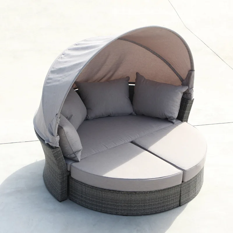 High Quality Modern Rattan Single Sofa Chair Living Room Hotel Garden Patio Leisure Round Sofa