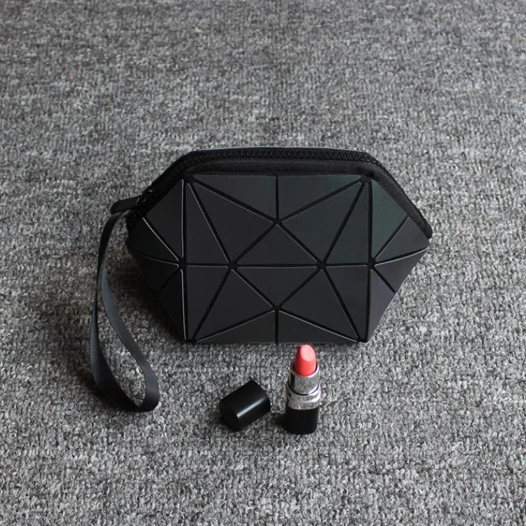 travel purse handbag Luminous discoloration irregular semicircle cosmetic bag rhombic design shell geometric bag