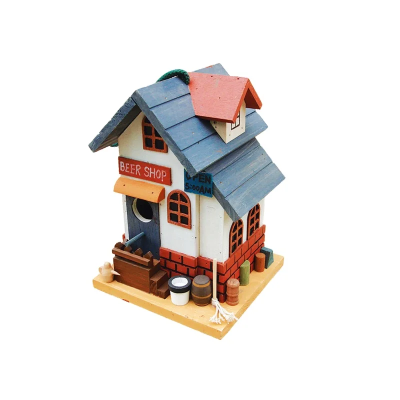 Unique Colorful Home Decor Wooden Bird Houses For Sale