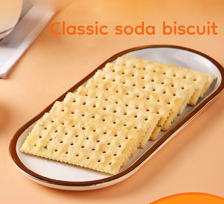 Milk Salt Soda Cracker Biscuit Crispy Crackers Milk Salt Flavor Hot Chinese Snacks Foods 200g *26bag per carton